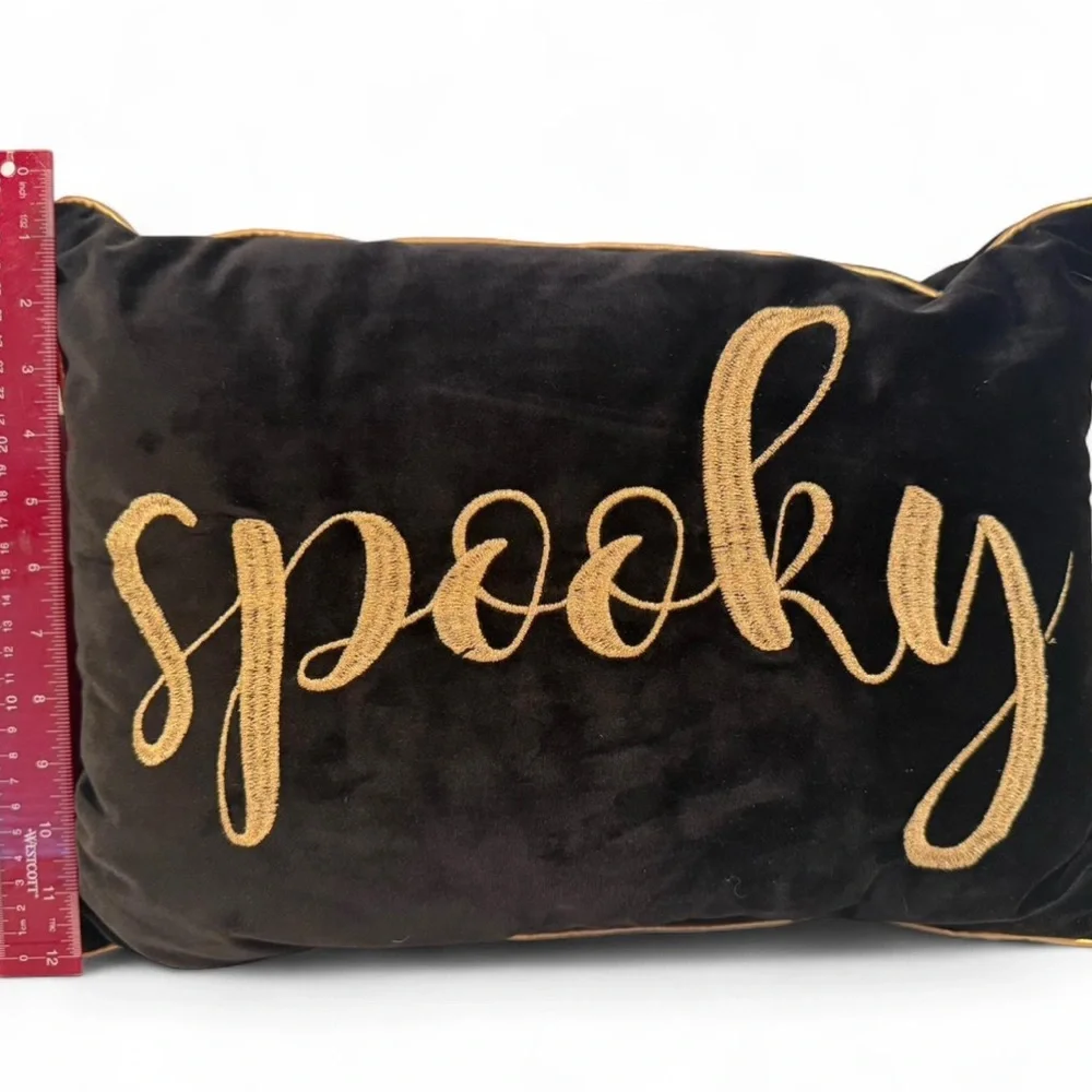 Elegant Black‎ and Gold 'Spooky' Holiday Pillows